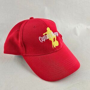 Captain Morgan Hat Men Red Baseball Cap Adjustable Liquor Promo Logo Embroidered